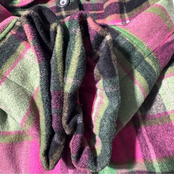Pink and Green Pea Coat with Long Sleeves and Warm Material - Picture 5 of 11